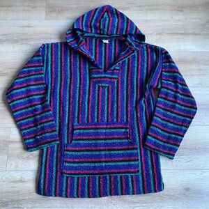 Vintage Baja Hoodie pullover hippie hoodie poncho